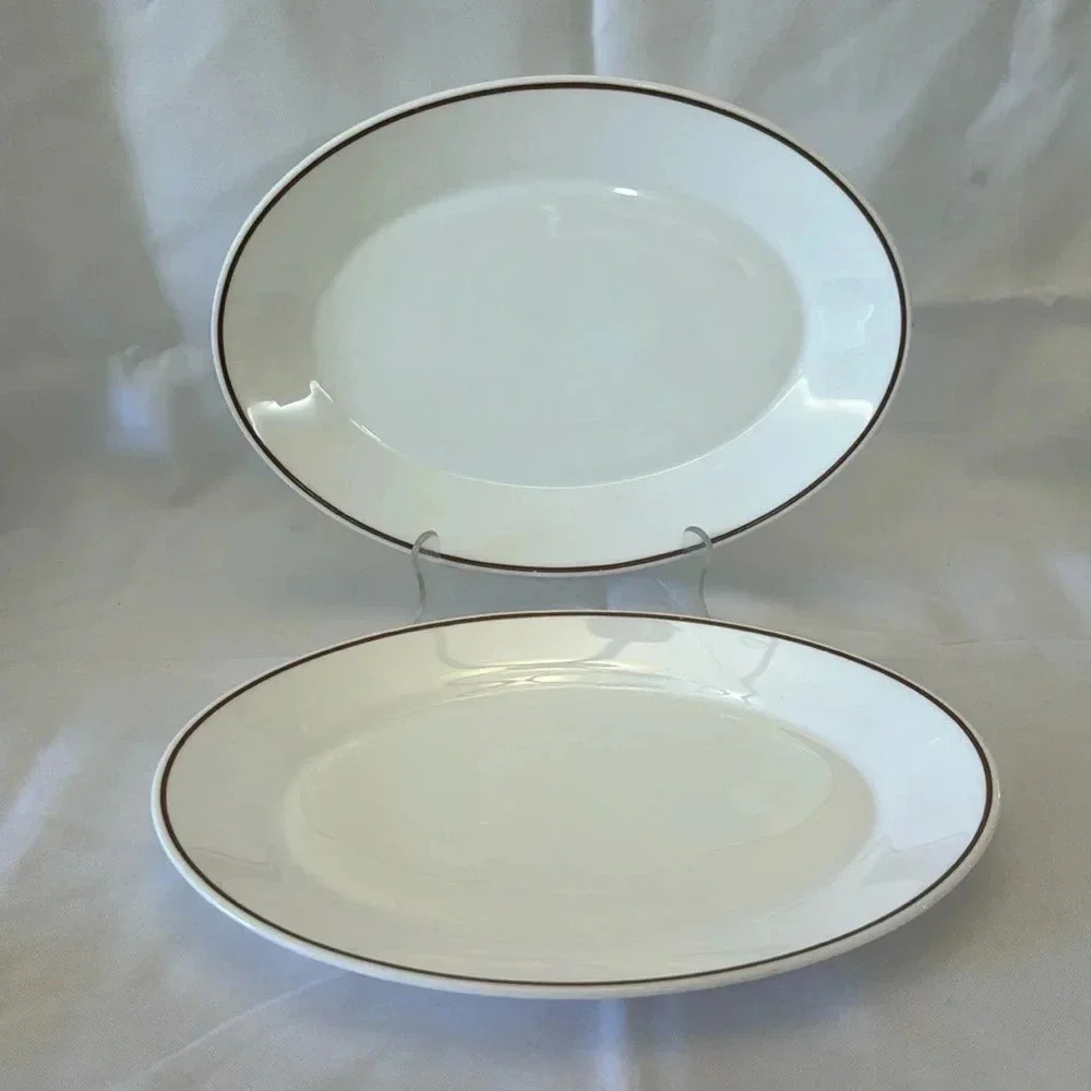 Arcopal Made in France Dinnerware Oval 10” Dinner Plates - Set of 2